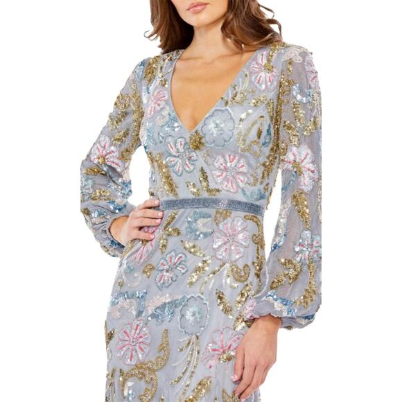 Mac Duggal 5423 Long Sleeve Embellished Dress HOLIDAY!! -14 - Picture 1 of 3